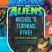 Free Editable Monster vs. Aliens Birthday Invitation