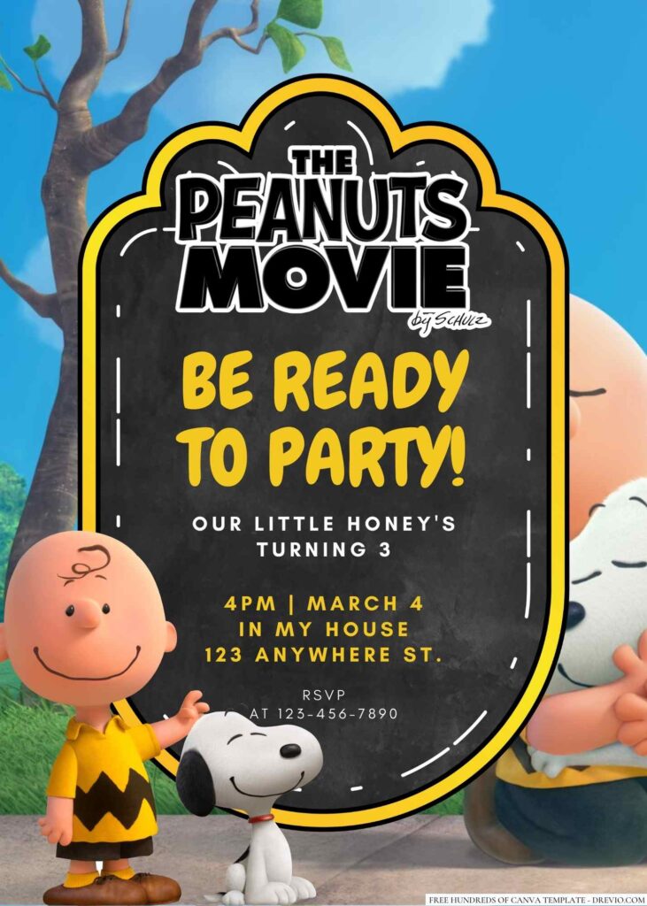 Charlie Brown and Snoopy (Peanuts) Birthday Invitation