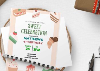 (Free Editable PDF) Sweetest Dessert Filled Birthday Invitation Templates
