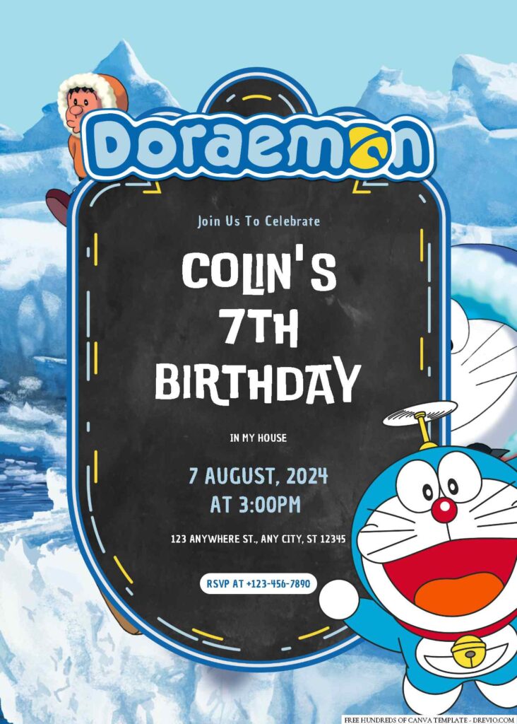 doraemon birthday card template