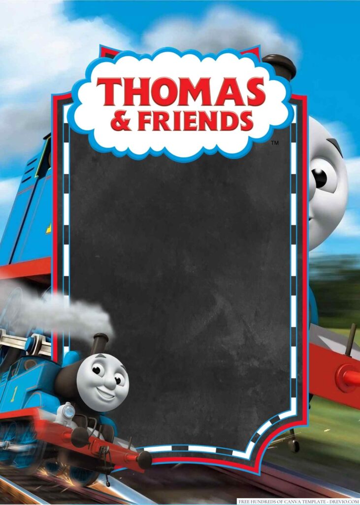 Invitation Template of 18+ Thomas and Friends Canva Birthday Invitation Templates 6