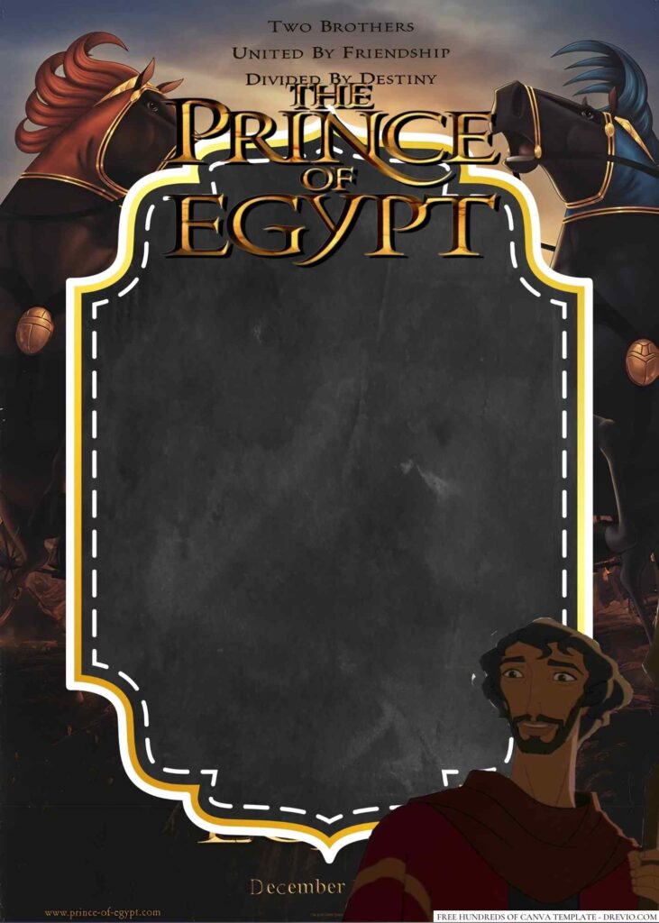 Invitation Template of 22+ The Prince of Egypt Canva Birthday Invitation Templates 2