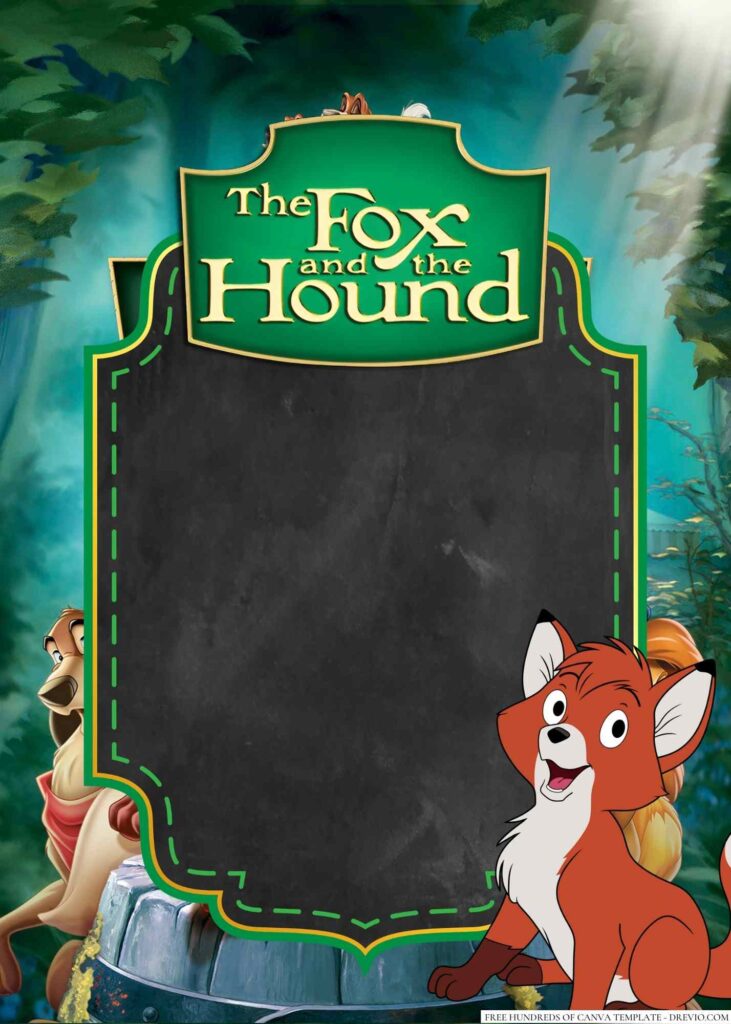 Invitation Template of 14+ The Fox and the Hound Canva Birthday Invitation Templates 2