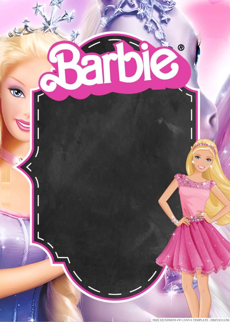 16+ Barbie Canva Birthday Invitation Templates - Drevio : Free And ...