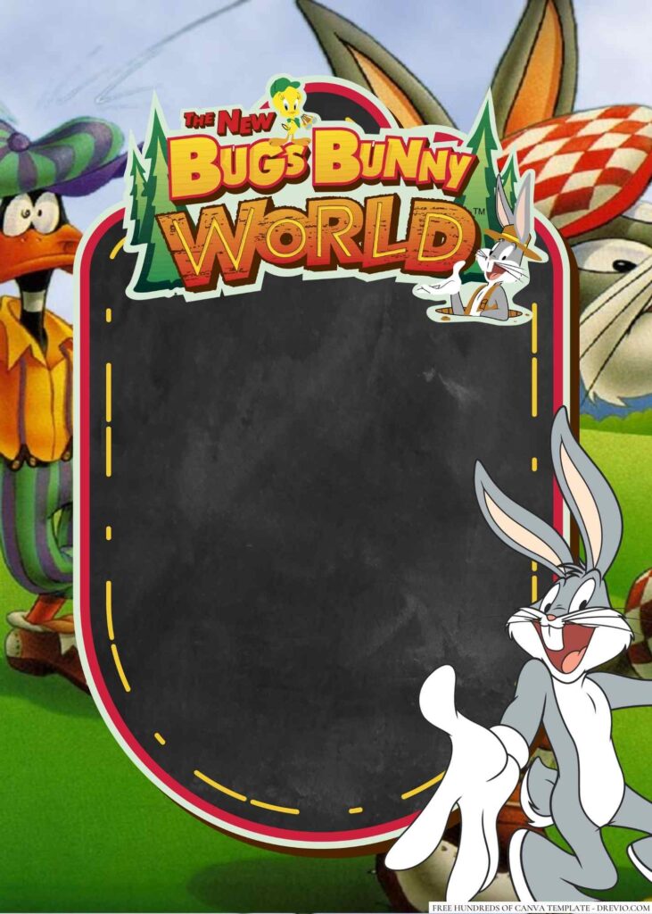 Invitation Template of 20+ The Bugs Bunny Canva Birthday Invitation Templates 2