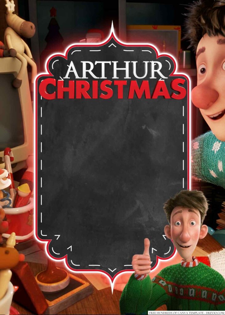 Invitation Template of 22+ Arthur Christmas Canva Birthday Invitation Templates 2