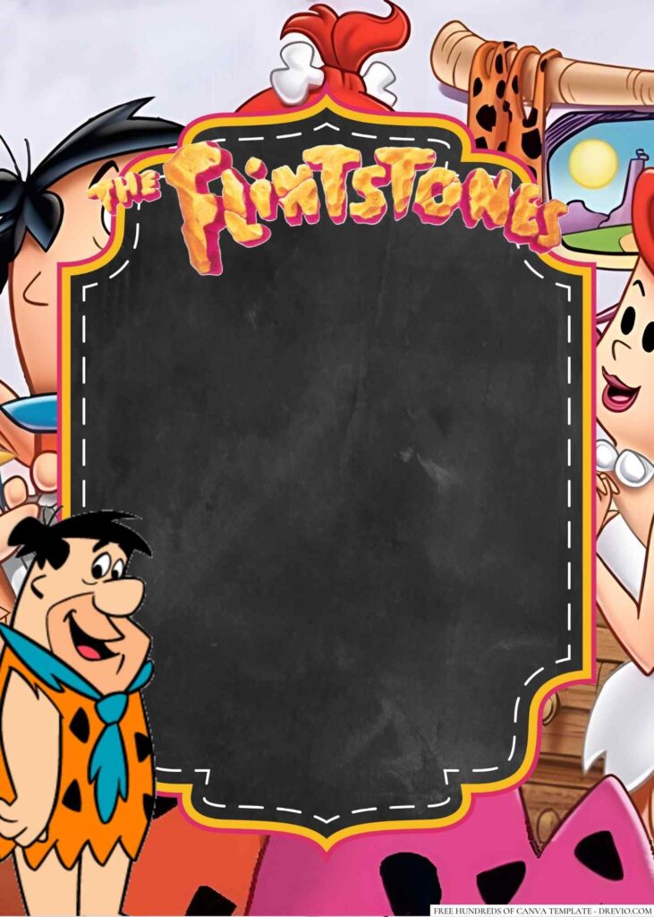 Invitation Template of 20+ Fred Flintstone Canva Birthday Invitation Templates 2