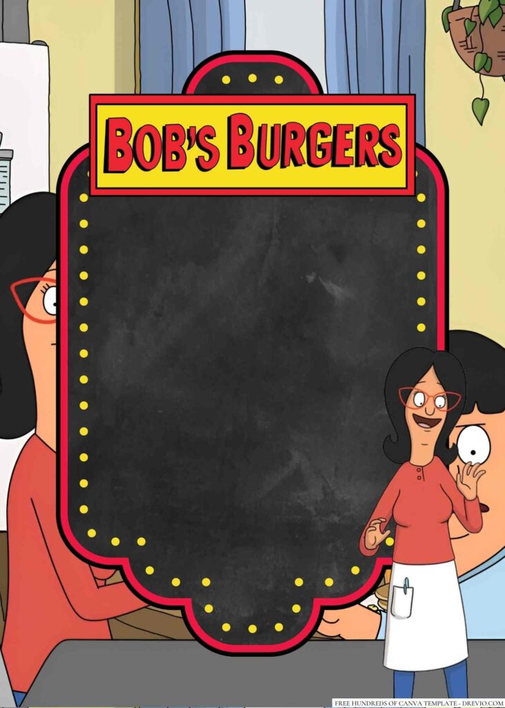 Invitation Template of 22+ The Belchers — Bob's Burgers Canva Birthday Invitation Templates 2