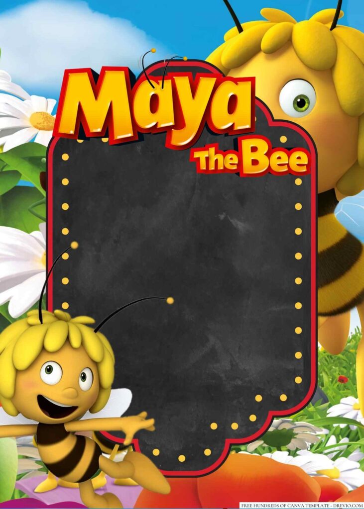 Invitation Template of 14+ Buzzbee Maya the Bee Canva Birthday invitation Templates 2