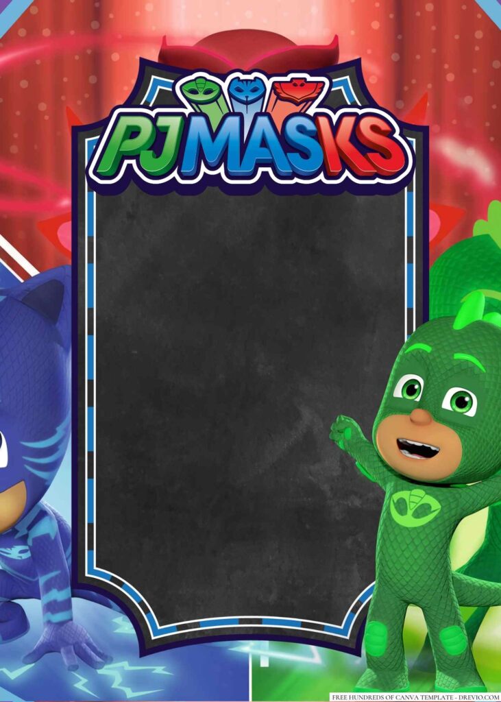 Invitation Template of 14+ PJ Masks Canva Birthday Invitation Templates 2