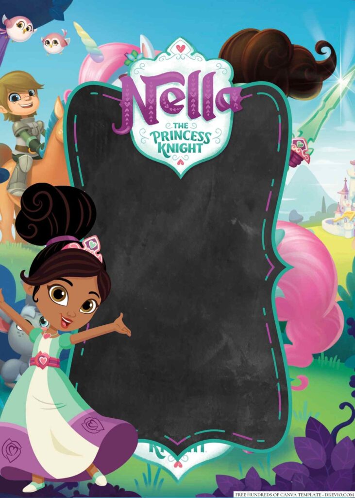 Invitation Template of 16+ Nella the Princess Knight Canva Birthday Invitation Templates 2