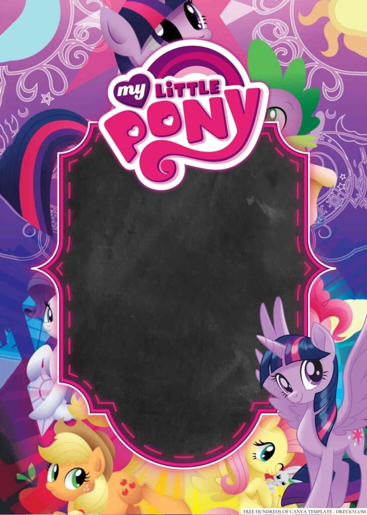 Invitation Template of 18+ My Little Pony Canva Birthday Invitation Templates 2