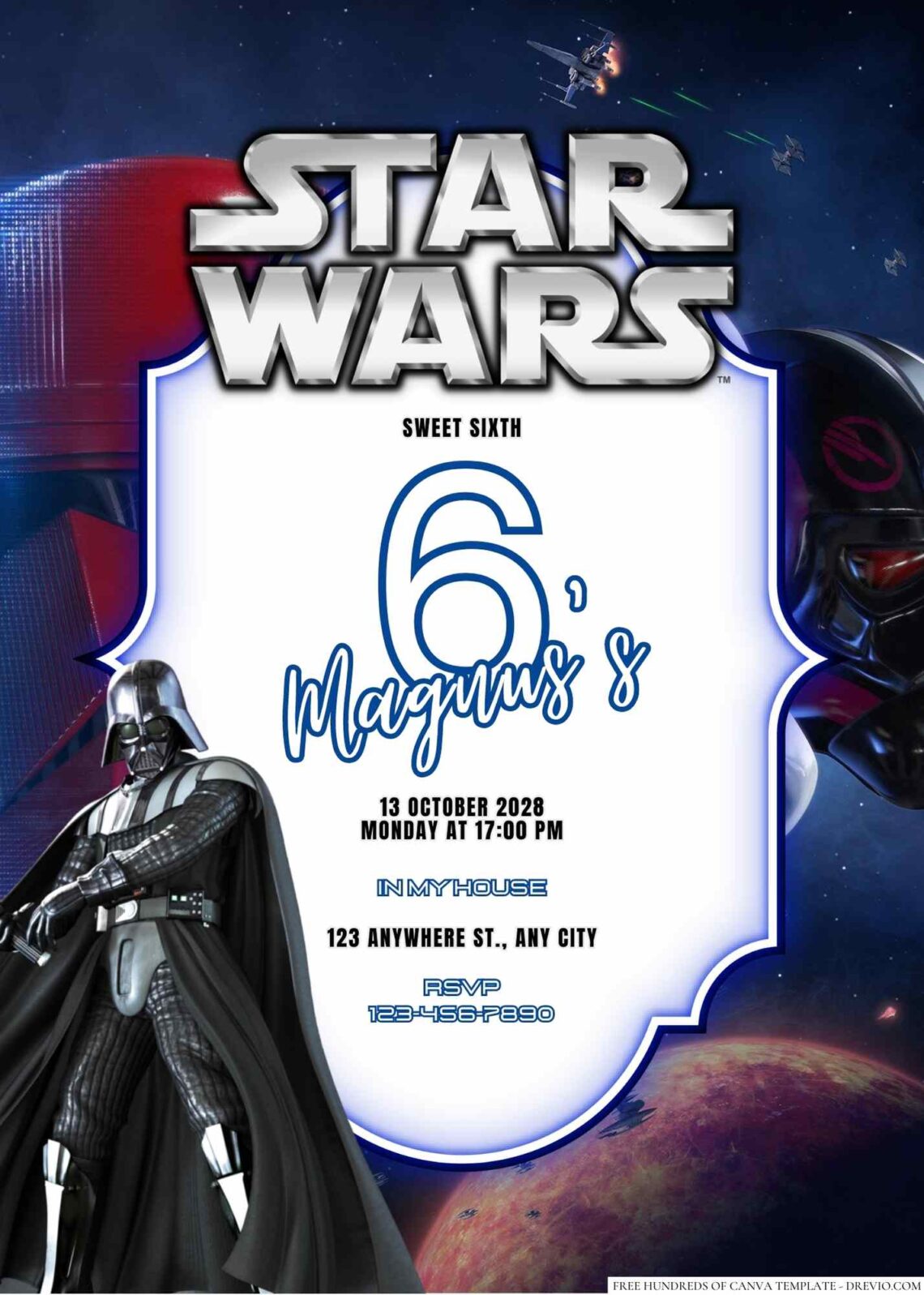 Free Editable Star Wars Birthday Invitation