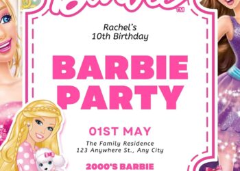 Free Editable Barbie Birthday Invitation