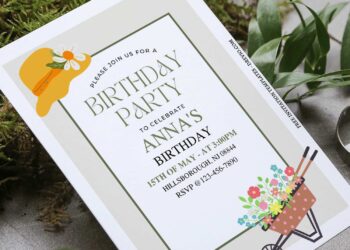 (Free Editable PDF) Cute And Fun Garden Kids Birthday Invitation Templates
