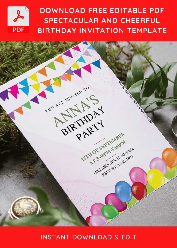 Invitation Template of (Free Editable PDF) Spectacular And Cheerful Birthday Invitation Templates 6