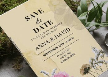 (Free Editable PDF) Soft Watercolor Tinted Floral Wedding Invitation Templates