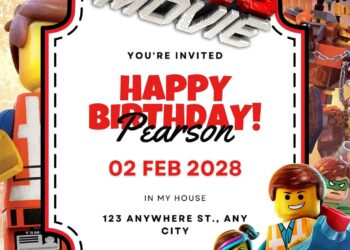 Free Editable The Lego Movie Birthday Invitation