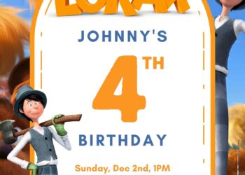 Free Editable The Lorax Birthday Invitation