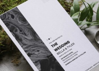 (Free Editable PDF) Refined Beauty Abstract Marble Wedding Invitation Templates