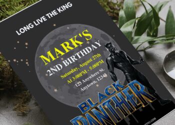 (Free Editable PDF) Black Panther Wakanda Forever Birthday Invitation Templates