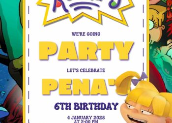 Free Editable Angelica Pickles (Rugrats) Birthday Invitation