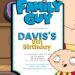Free Editable Stewie Griffin (Family Guy) Birthday Invitation