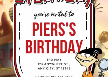 Free Editable Ed, Edd & Eddy Birthday Invitation