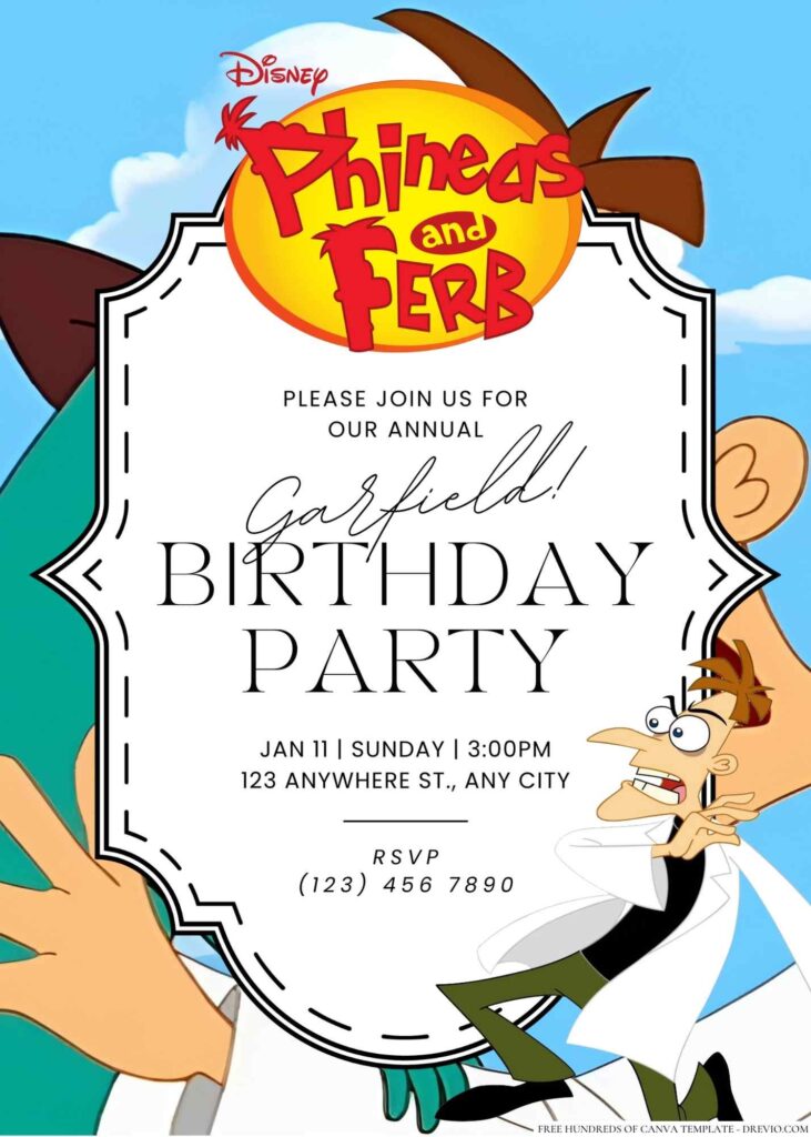 Dr. Doofenshmirtz (Phineas and Ferb) Birthday Invitation