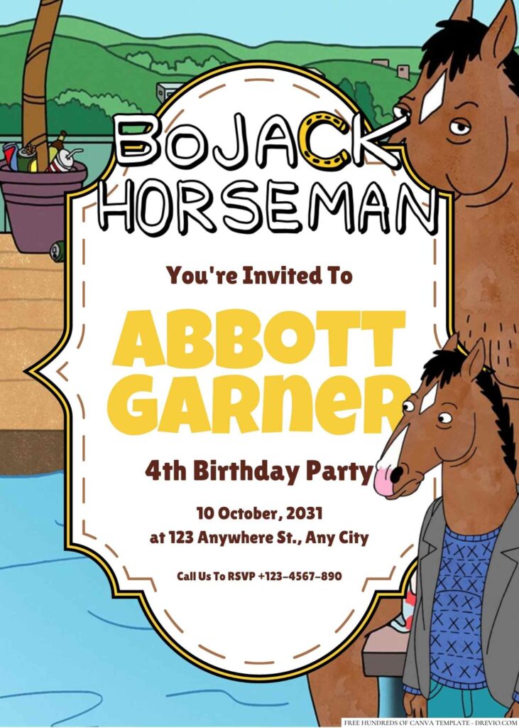 BoJack Horseman Birthday Invitation