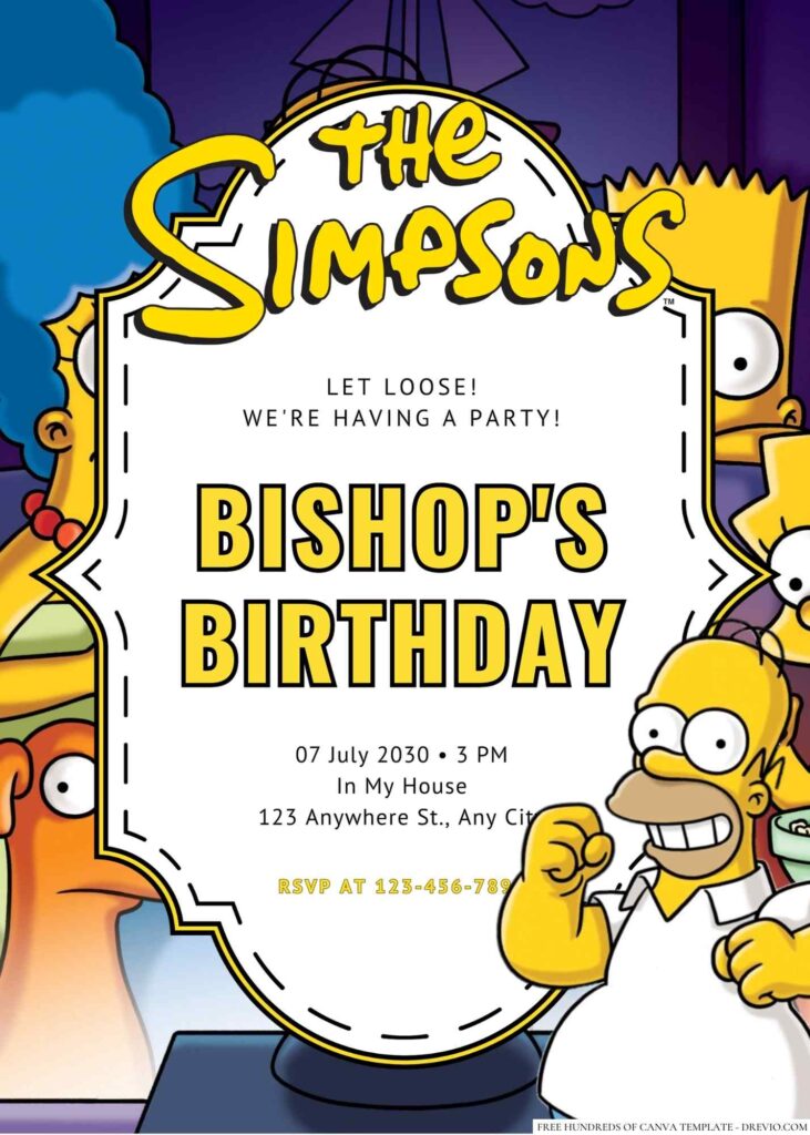 Homer J. Simpson (The Simpsons) Birthday Invitation