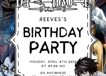 Death Note Birthday Invitation