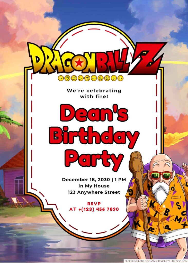 Dragon Ball Z Birthday Invitation