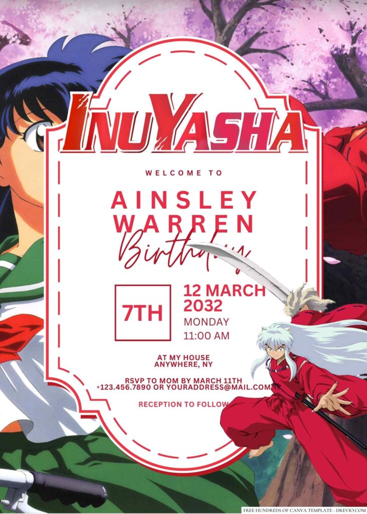 Inuyasha Birthday Invitation 