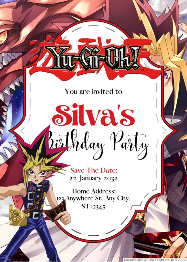 Yu-Gi-Oh! Birthday Invitation 