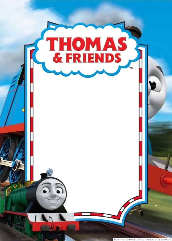 Invitation Template of 18+ Thomas and Friends Canva Birthday Invitation Templates 5