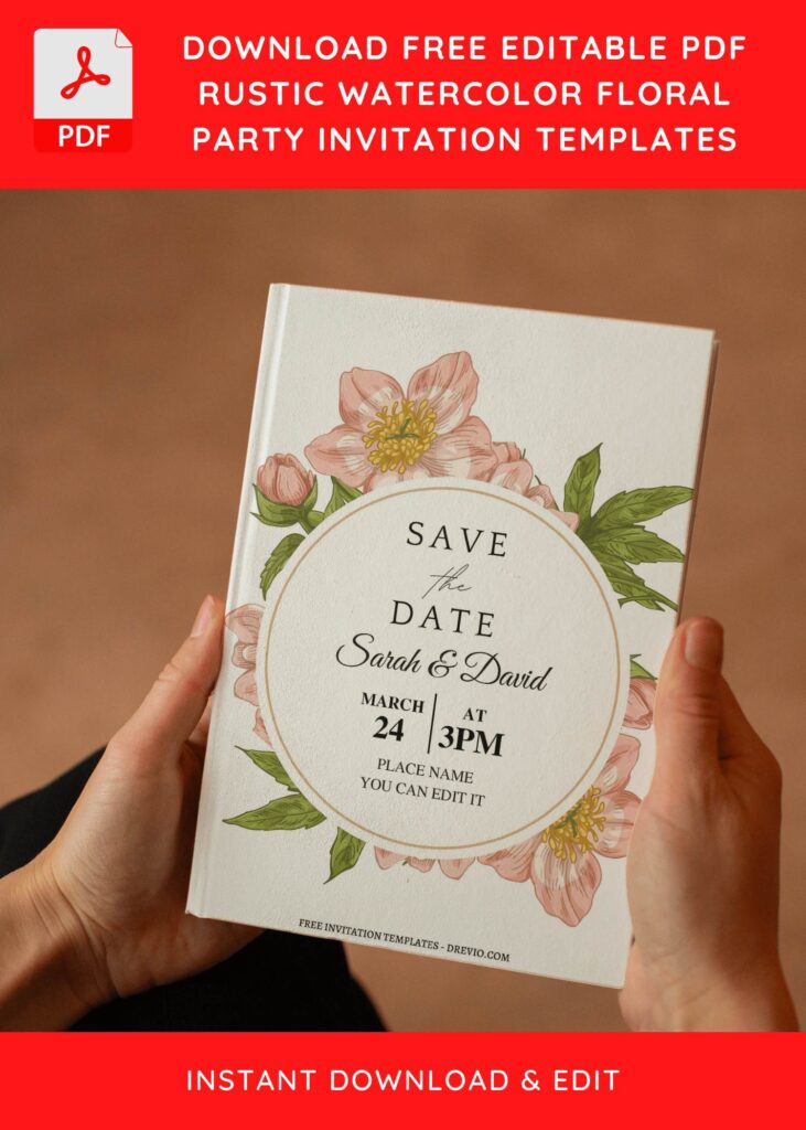 Invitation Template of (Free Editable PDF) Exquisitely Stunning Floral Wedding Invitation Templates 6