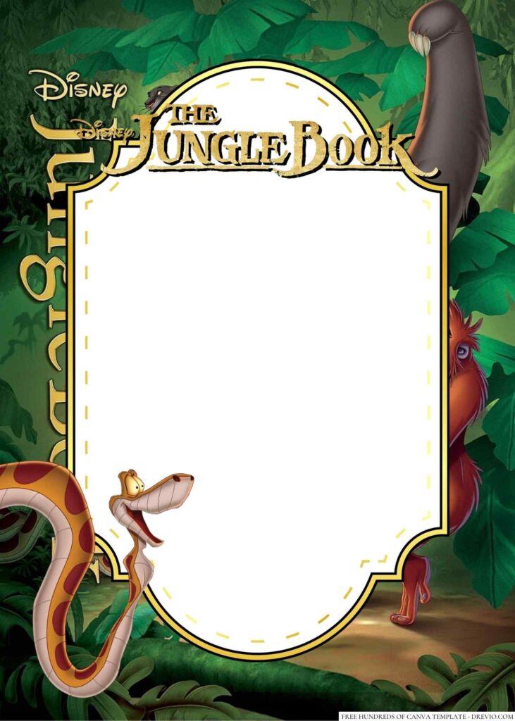 Invitation Template of 14+ The Jungle Book Canva Birthday Invitation Templates 3