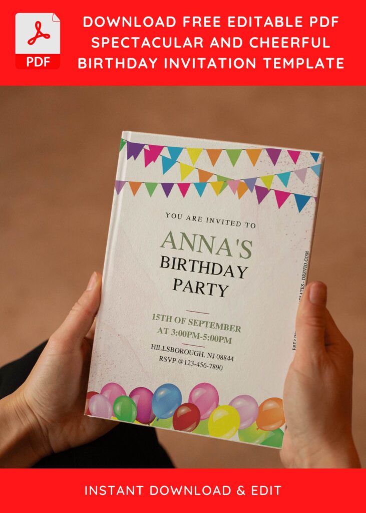 Invitation Template of (Free Editable PDF) Spectacular And Cheerful Birthday Invitation Templates 5