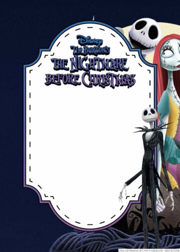 16+ The Nightmare Before Christmas Canva Birthday Invitation Templates ...