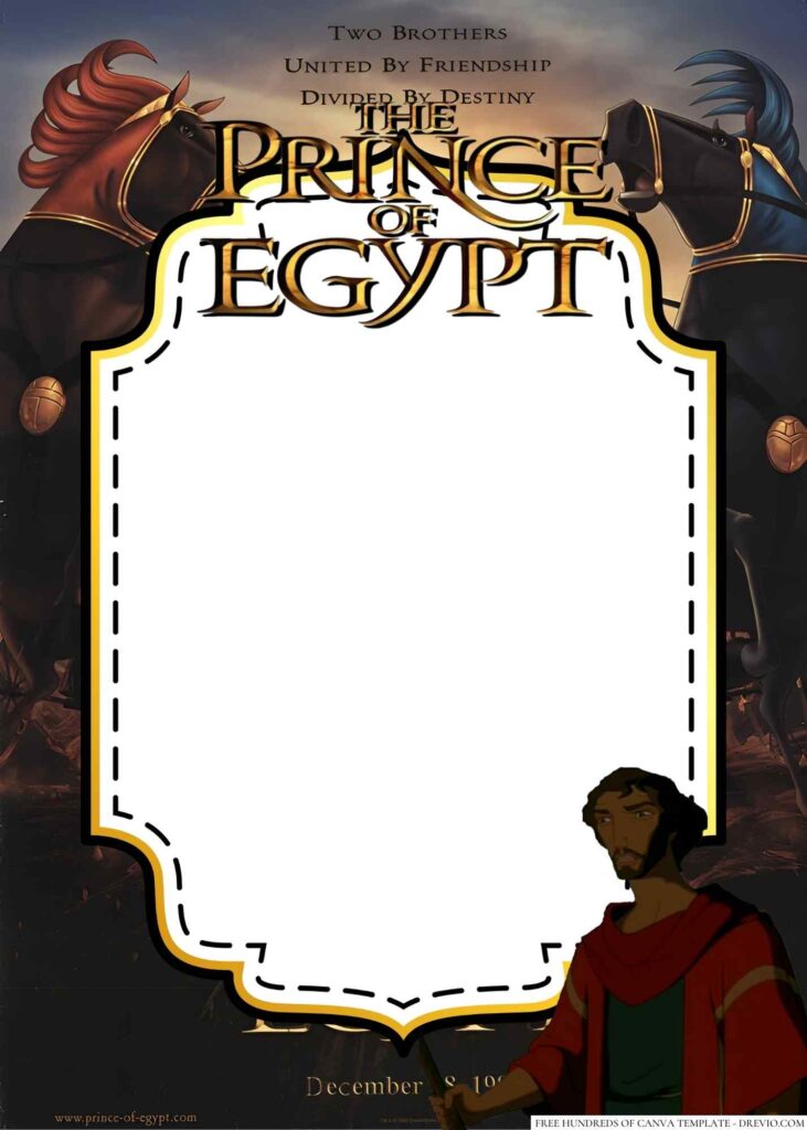 Invitation Template of 22+ The Prince of Egypt Canva Birthday Invitation Templates 3