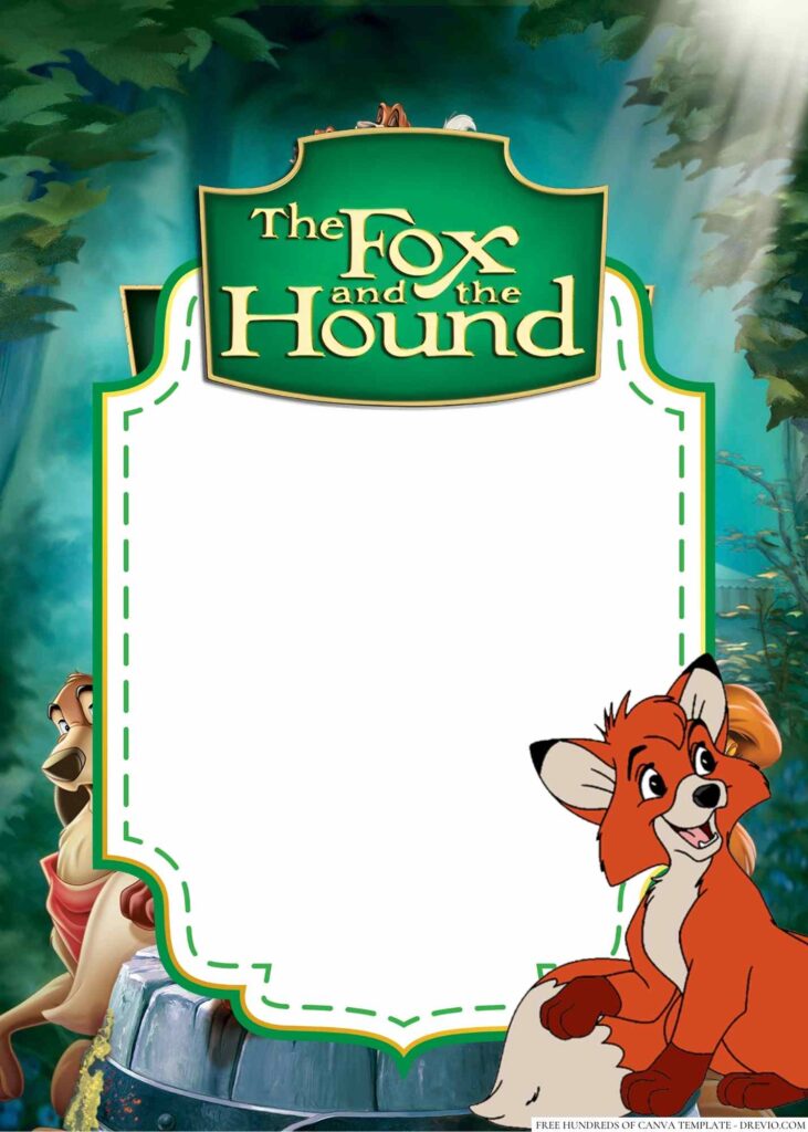 Invitation Template of 14+ The Fox and the Hound Canva Birthday Invitation Templates 3