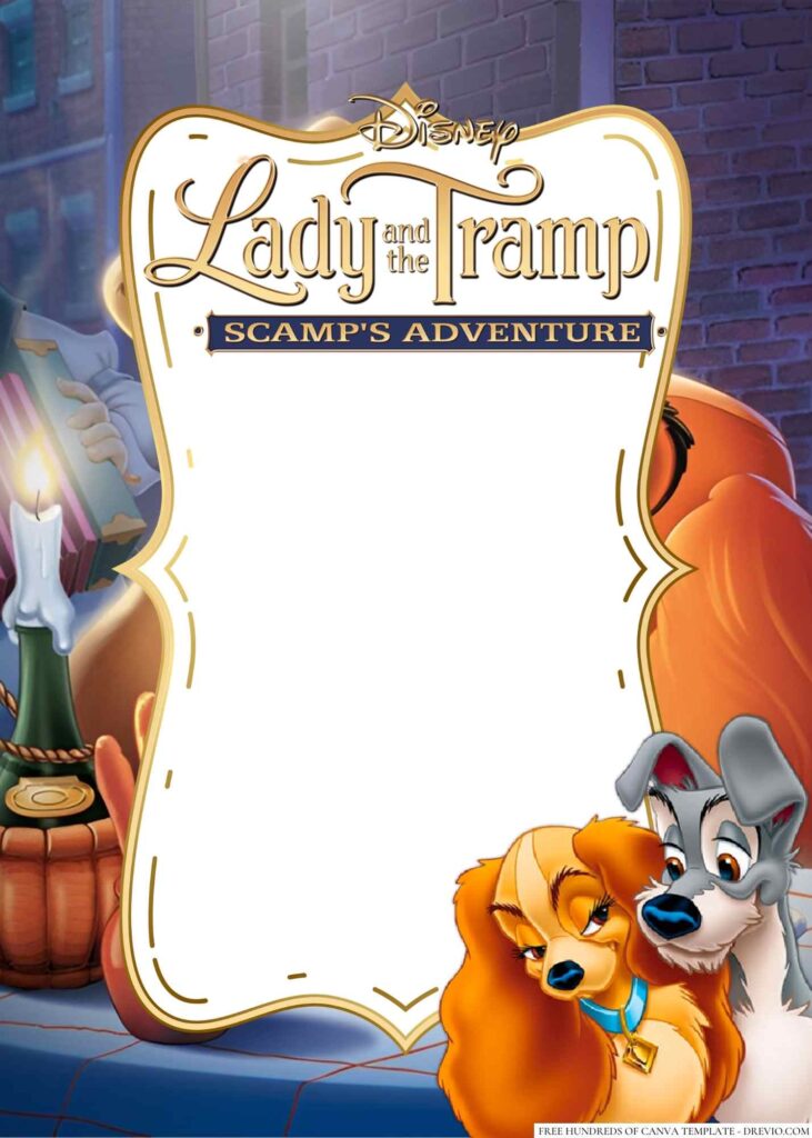 Invitation Template of 16+ Lady and The Tramp Canva Birthday Invitation Templates 3