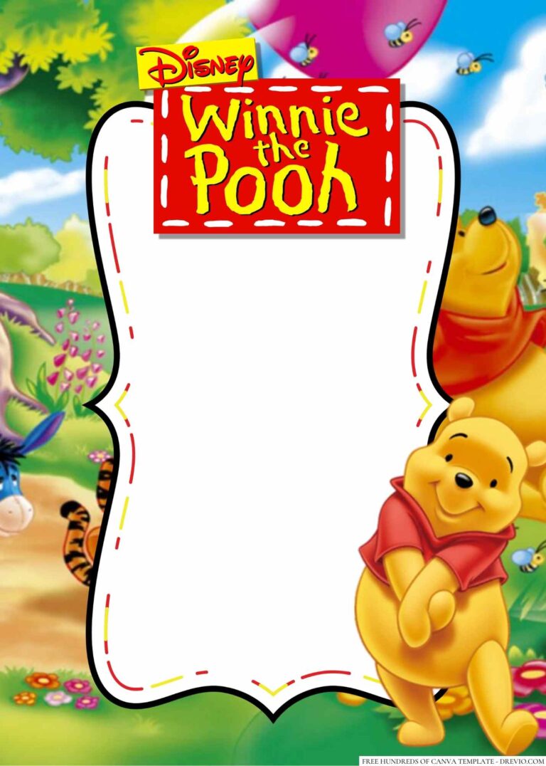 16+ Winnie the Pooh Canva Birthday Invitation Templates | Download ...