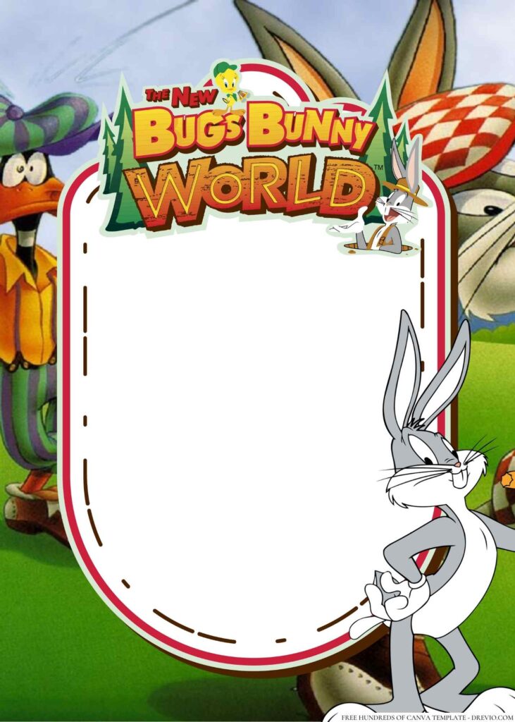 Invitation Template of 20+ The Bugs Bunny Canva Birthday Invitation Templates 3