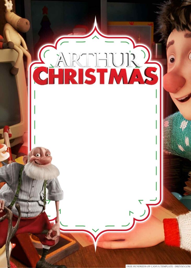 Invitation Template of 22+ Arthur Christmas Canva Birthday Invitation Templates 3