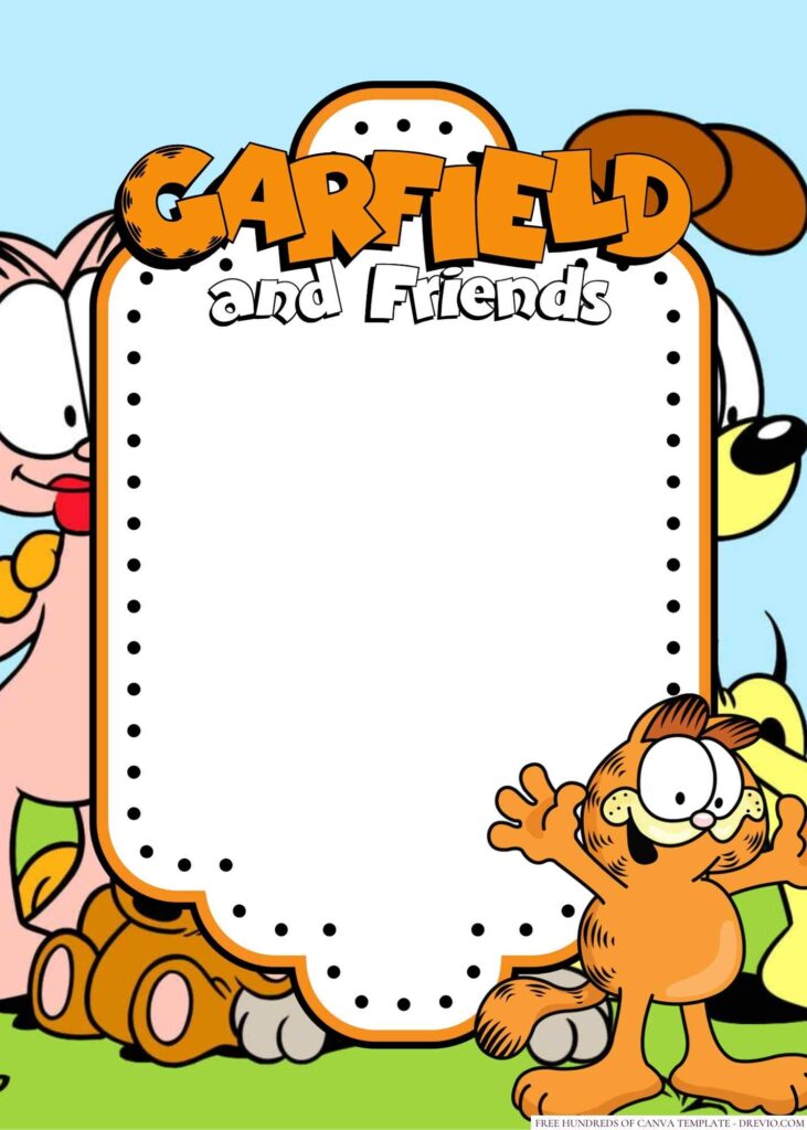 Invitation Template of 16+ Garfield and Friends Canva Birthday Invitation Templates 3