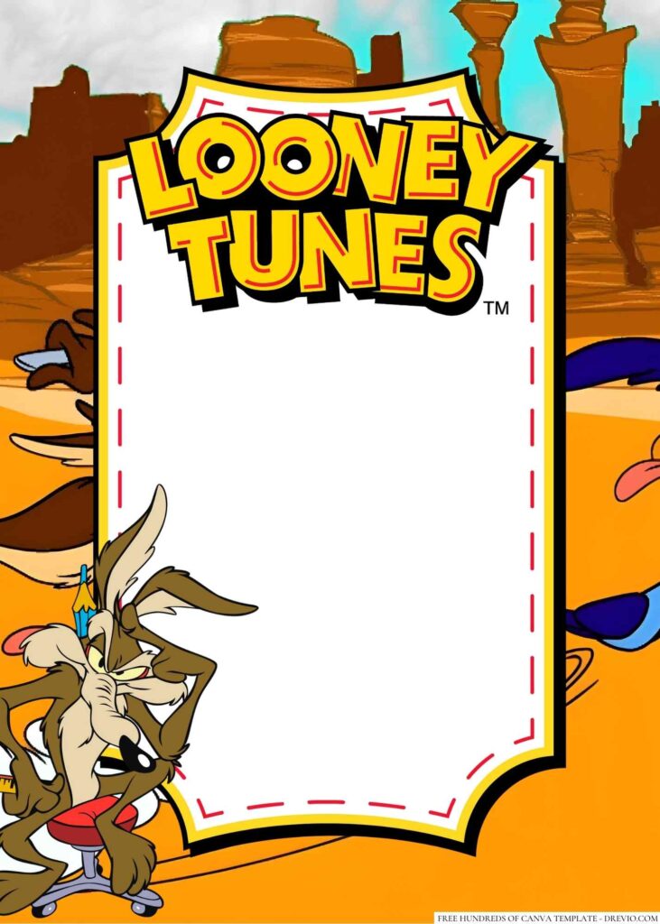 Invitation Template of 18+ Wile E. Coyote Canva Birthday Invitation Templates 3