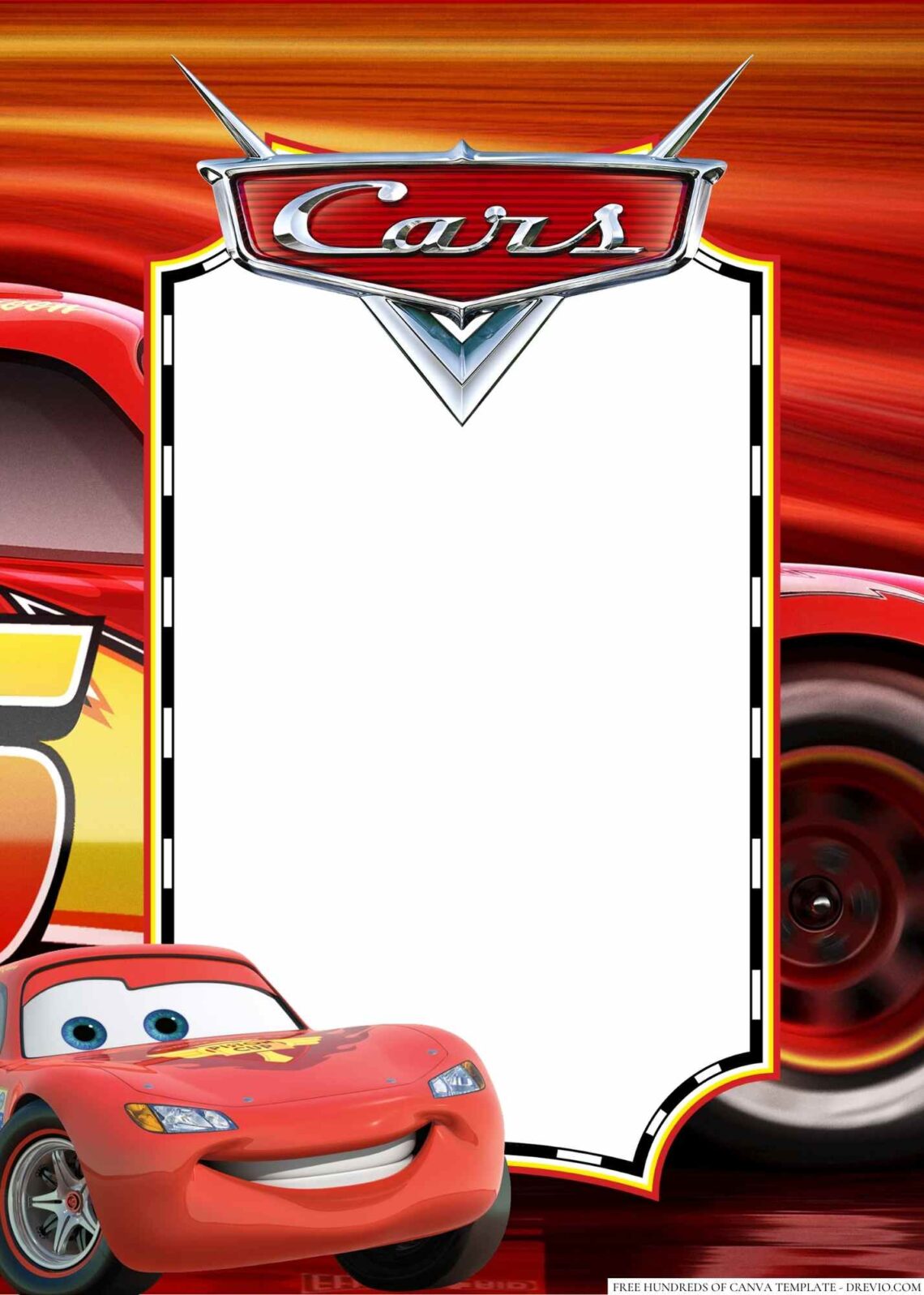 18+ Lightning McQueen from Cars Canva Birthday invitation Templates ...