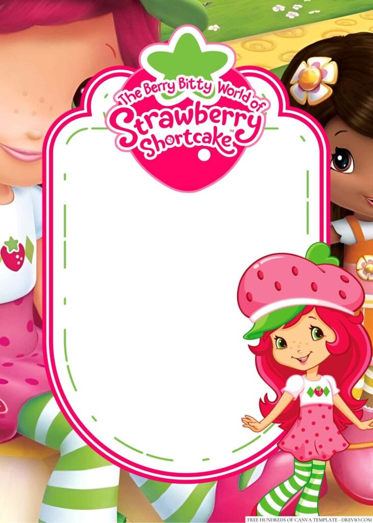 Invitation Template of 22+ Strawberry Shortcake Canva Birthday Invitation Templates 3